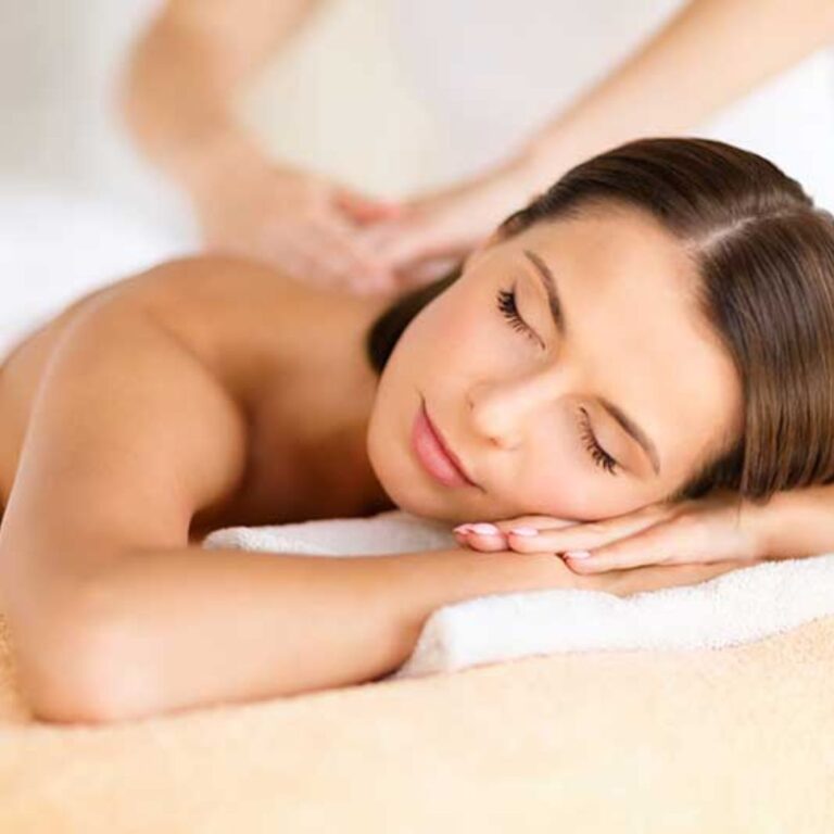 woman receiving a back massage